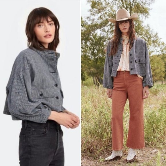 NWT! The Great Pilot Striped Jacket Vintage Hickory Striped Size 3 - Picture 5 of 15